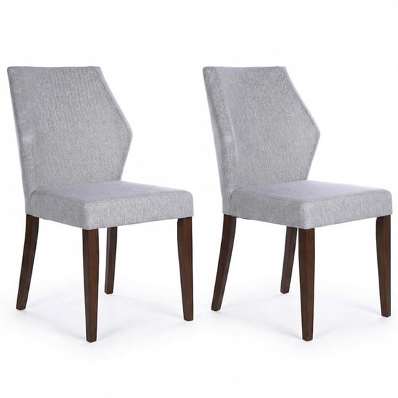 Mira Modern Solid Wood Linen Fabric Upholstered Comfort Dining Chair in Gray