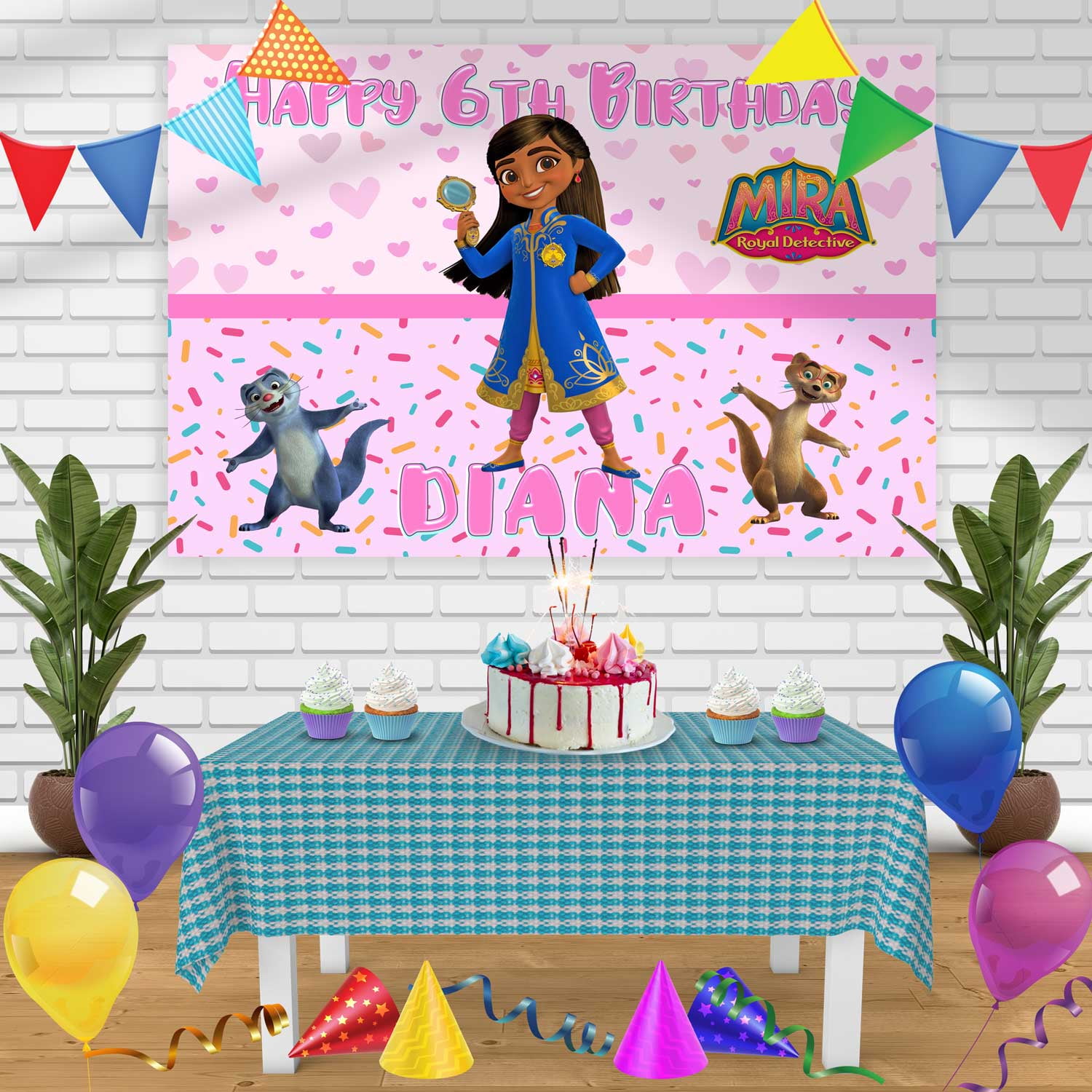 Mira Royal Detective Birthday Banner Personalized Party Backdrop Decoration 60 x 44 Inches