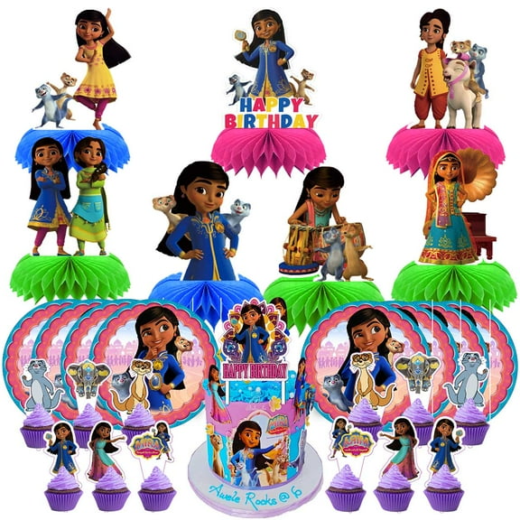 Mira Royal Detective Party Supplies Decor Plates Fans Decorations Honeycomb Centerpieces Cake Toppers