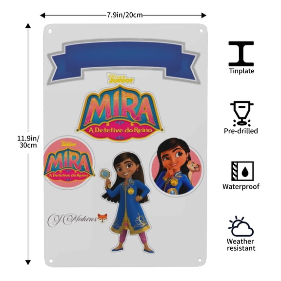 Mira Royal Detective-centric tin painting, 812 in (2030 cm), clear HD printing, a 2026 new piece that adds style and beautifies the environment.