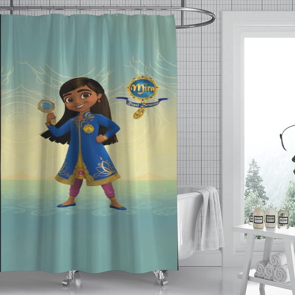 Mira Royal Detective shower curtain features a unique pattern, is fully waterproof, and installs in minutes, transforming your bathroom oasis. Measures 59" x 71" (150 x 180 cm).