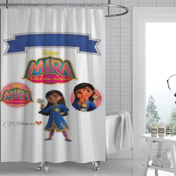 Mira Royal Detective shower curtain presents a beloved design, is waterproof for effortless cleaning, and quick to hang, brightening up any bathroom space. Size: 59" x 71" (150 x 180 cm).