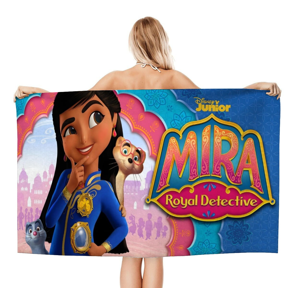 Mira Royal Detective-theme Gifts Quick-dry Beach Towel for Women Girl Birthday Inspired Fan Bath Outdoor Music Lover30.7 x 59 in78 X 150 CM