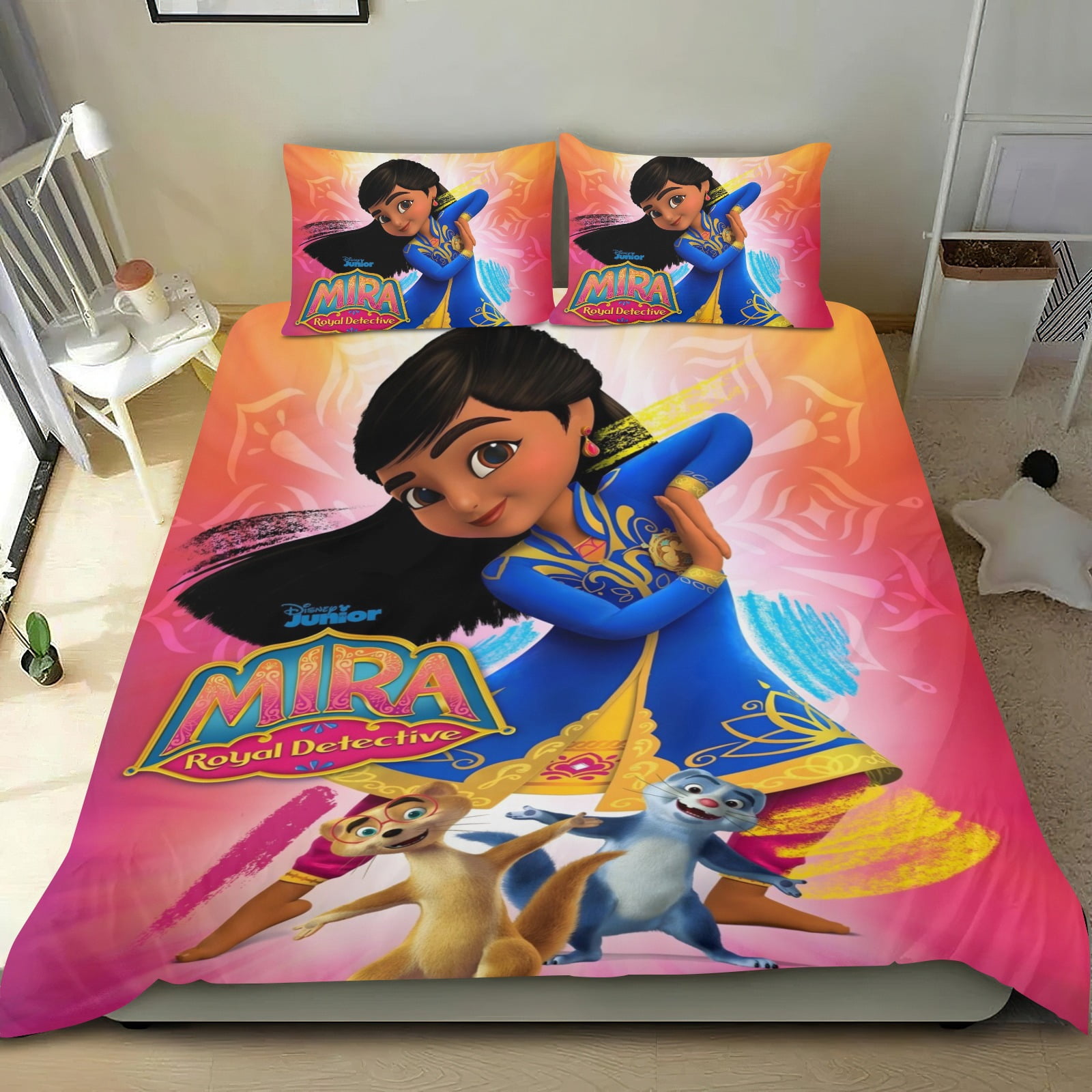 Mira Royal Detective-themed Bed Sheet Set Three Piece Set Comfortable And Skin Friendly Unique Design Home Decor Gifts For Family Friends fans36x75Inches90cm*190cm