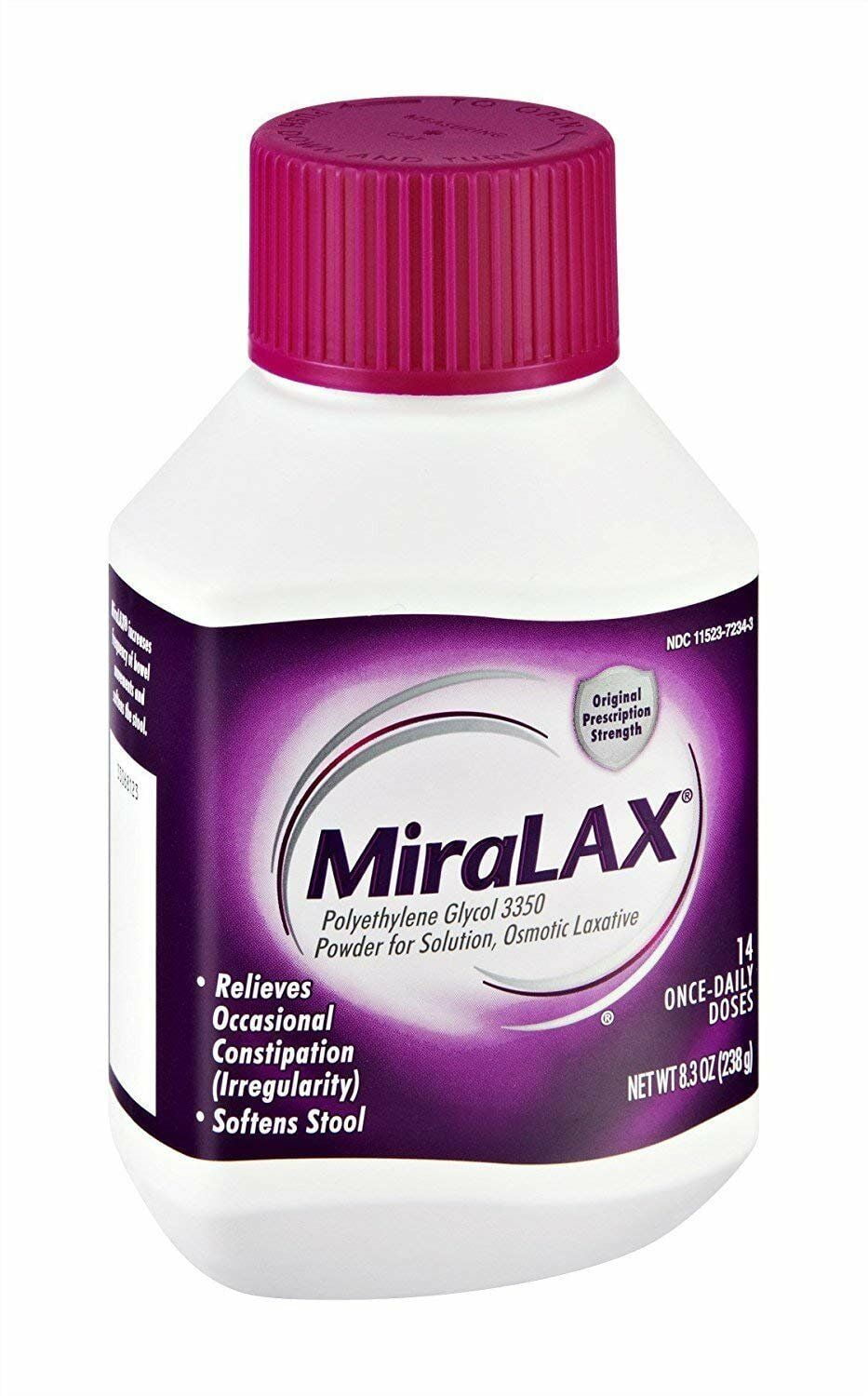 MiraLAX Laxative Powder For Gentle Constipation Relief, 14 Doses, 8.3
