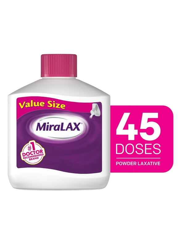 MiraLAX Laxative Powder for Gentle Constipation Relief, Stool Softener, 45 Doses