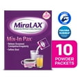 thumbnail interactive-video image 1 of MiraLAX Mix-in Pax, Constipation Relief, Laxative, No Sudden Urgency, 10 Single Doses, 1 of 10