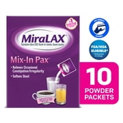 MiraLAX Mix-in Pax, Constipation Relief, Laxative, No Sudden Urgency, 10 Single Doses