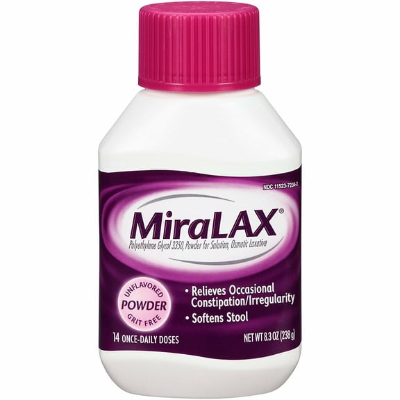 MiraLAX Osmotic Laxative Unflavored Powder Constipation Relief 8.3oz,3-Pack
