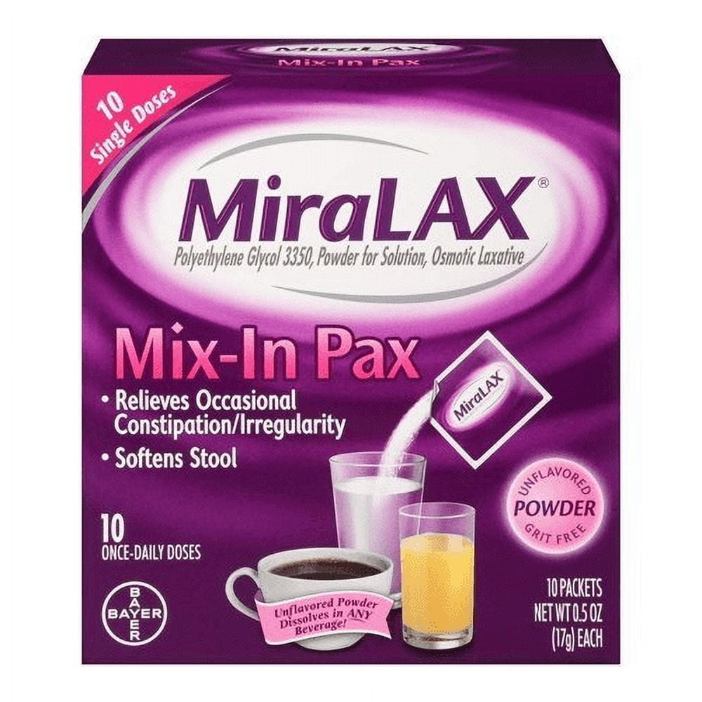 MiraLAX Laxative Powder Packets 10 packets per box Pack of 1