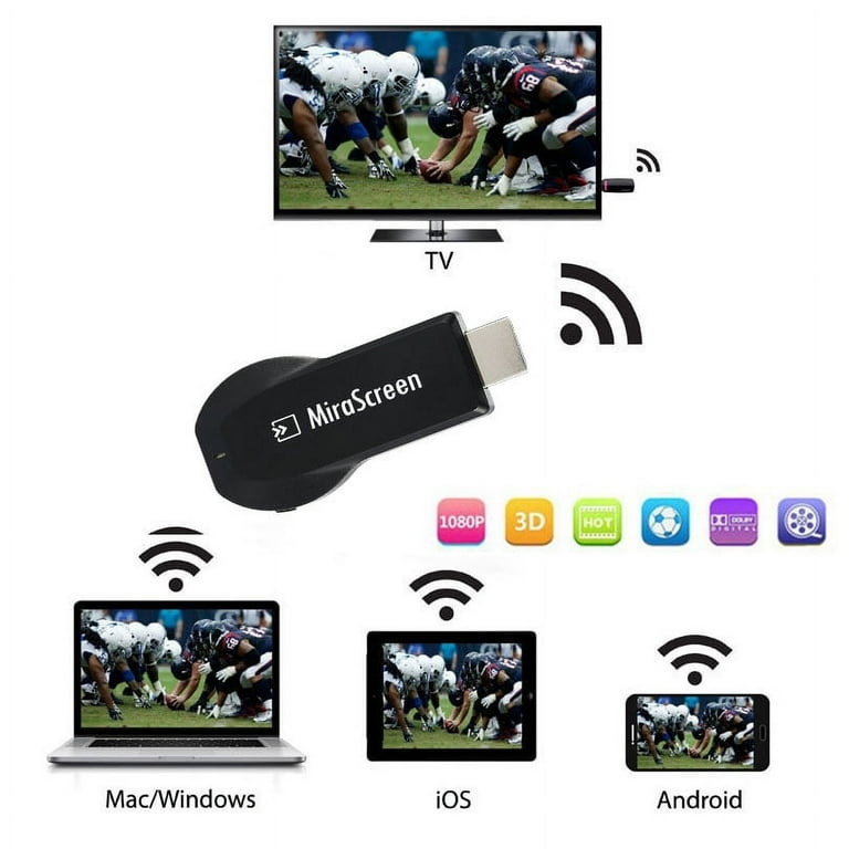 MiraScreen Miracast Dongle Wireless Display Adapter HDMI TV Stick Screen  Mirroring for Tablet Smartphone