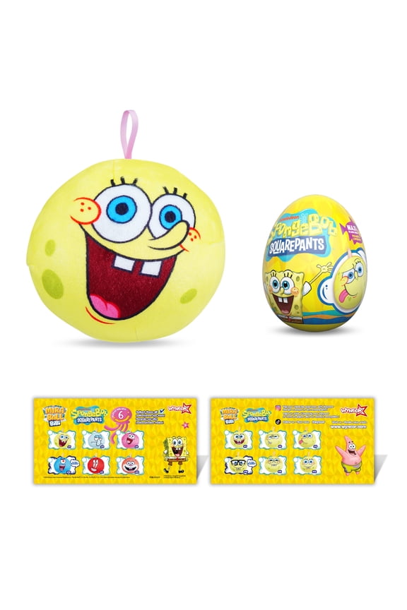 Miraball Bibi SpongeBob Surprise Egg Capsule with Plush Toy for Kids, 3.7"