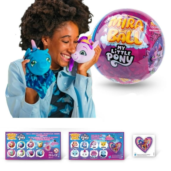 My Little Pony MiraBall Collectible Blind Box for Kids Aged 3+ - Plush Blind Box Mystery Toy with Mini Figures/Squishy Toy - Ideal Stocking Stuffers, Goodie Bag Stuffers, Toy Gift Ideas (1-Pack)