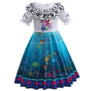 Mirabel Costume Encanto Dress for Girls Madrigal Cosplay outfits Halloween Dress Up