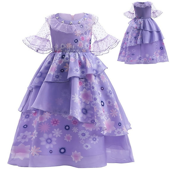 Mirabel Dress Cartoon Movie Halloween Cosplay Dresses Outfits for Girls Kids