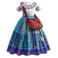 thumbnail image 1 of Mirabel Dress for Girls Cosplay Princess Halloween Dress Up With Bag, 1 of 6