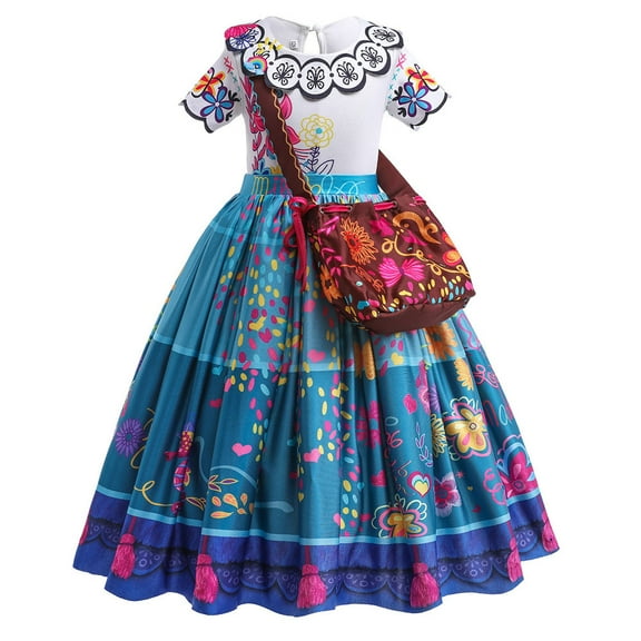 Mirabel Dress for Girls Cosplay Princess Halloween Dress Up With Bag