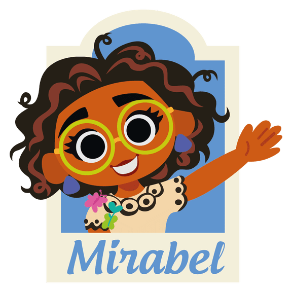 Mirabel From Encanto an Animated Movie Picture Portrait Design with Beautiful Cartoon Art with Butterflies - 25" x 25"