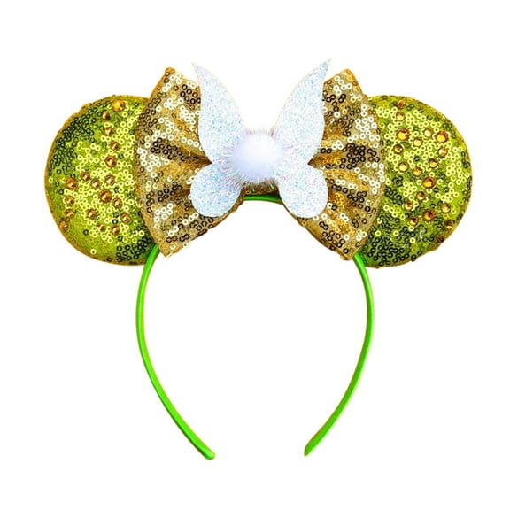Mirabel Isabela Mouse Ears Bow Headband Minnie Ear Headband Cosplay Halloween Costume Glitter Princess Dress Up for Girls Women