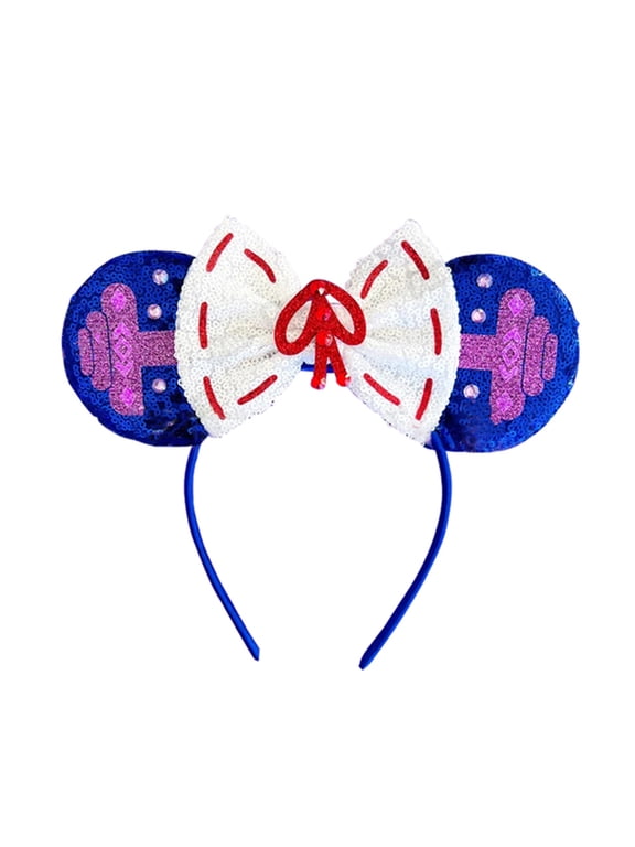Mirabel Isabela Mouse Ears Bow Headband Minnie Ear Headband Cosplay Halloween Costume Glitter Princess Dress Up