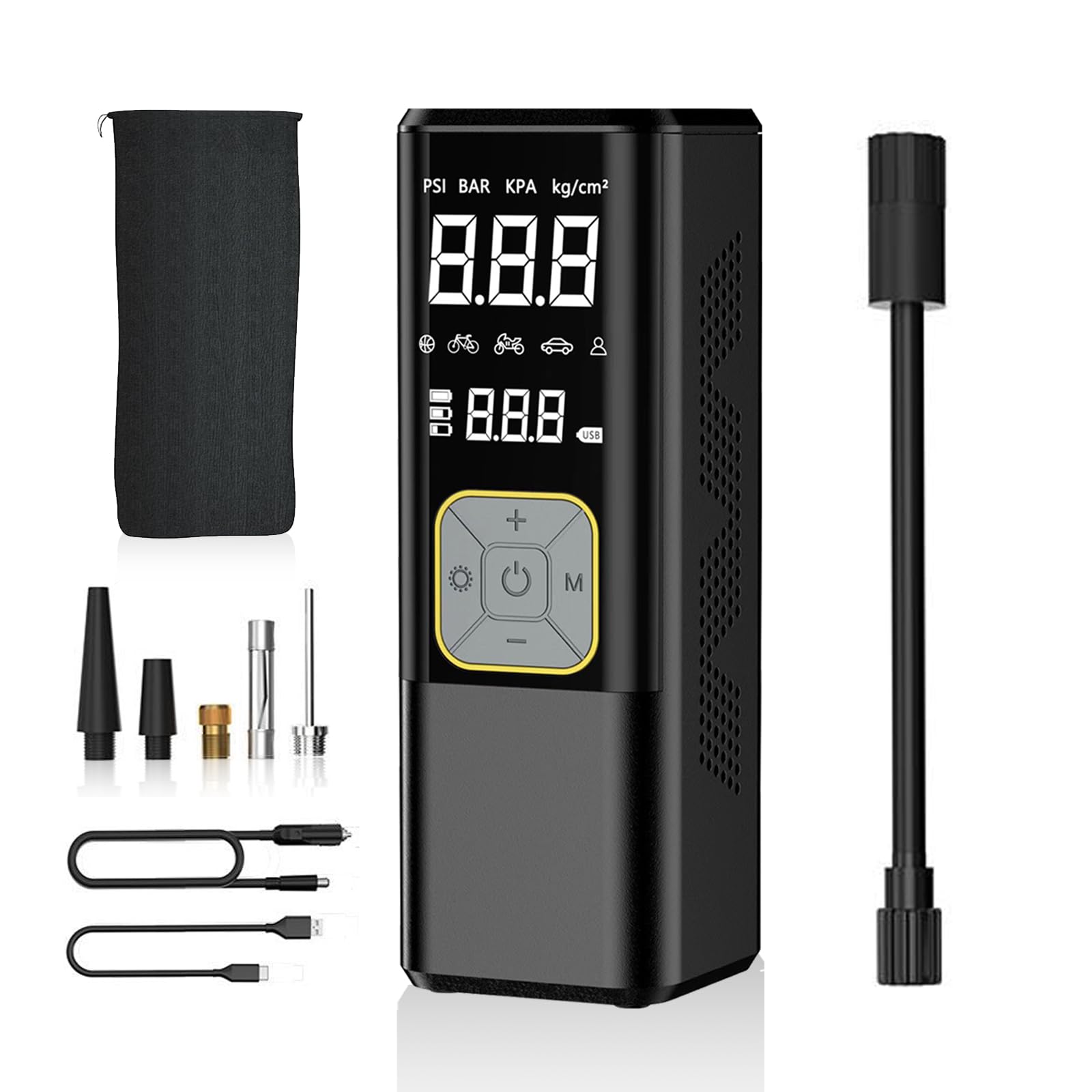 Portable Tire Inflator 150 PSI - 7800mAh Cordless Air Compressor With Auto Shut Off