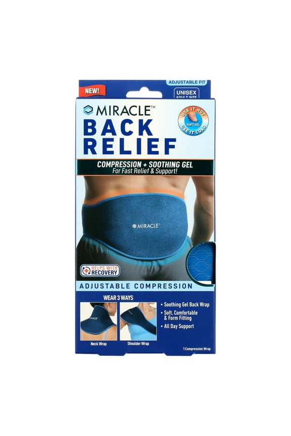 Miracle Back Relief Gel-Infused Compression Wrap, 360-Degree Neck, Shoulder & Back Support