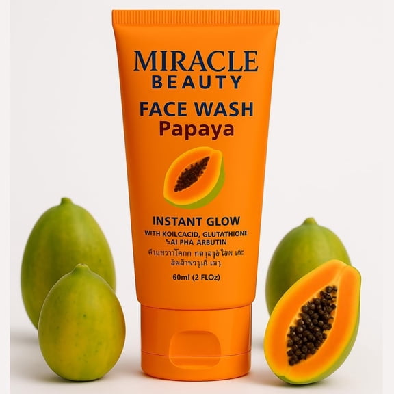 Miracle Beauty Papaya Daily Routine Instant Face Wash Cleanser | deep Cleansing | Acne, Oil & Pollution Control Face Wash For Men