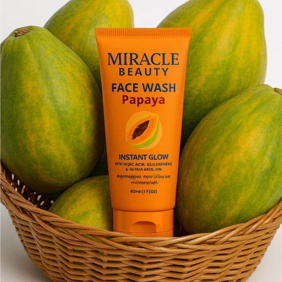 Miracle Beauty Papaya Men Dark Spot Reduction Face Wash (10x Brightening), 60ML