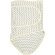 Miracle Blanket Baby Sleep Wearable Swaddle Wrap for Newborn Infant Boy or Girl 0-3 Months - Yellow Chevron Pattern with Yellow Trim