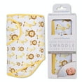 thumbnail image 1 of Miracle Blanket Swaddle Wrap - Boy, Girl, or Neutral Receiving Baby Blanket - Soft, Wearable Sleep Sack Essential for Newborns and Infants (Giraffes & Lions with Butter Yellow Trim), 1 of 5