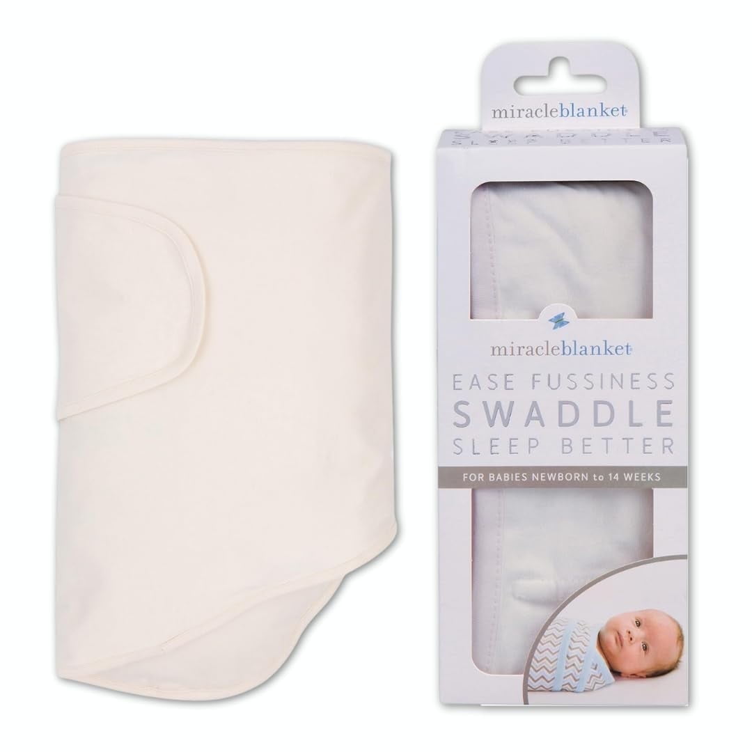 Miracle Blanket Swaddle Wrap - Boy, Girl, or Neutral Receiving Baby Blanket - Soft, Wearable Sleep Sack Essential for Newborns and Infants (Natural Beige)