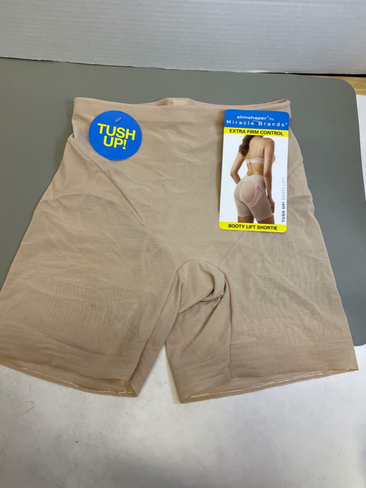 Miracle Brands Slimshaper Women's Sheer Booty Lift Shortie - Nude -(Small)
