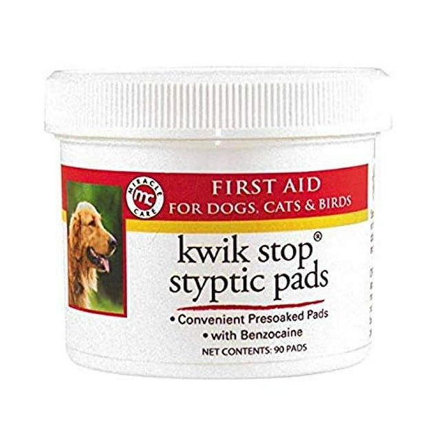 Miracle Care Kwik Stop Styptic Pads For Dogs, Cats, and Birds, Fast