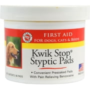 Miracle Care Kwik Stop Styptic Pads For Dogs, Cats and Birds, 90 Count