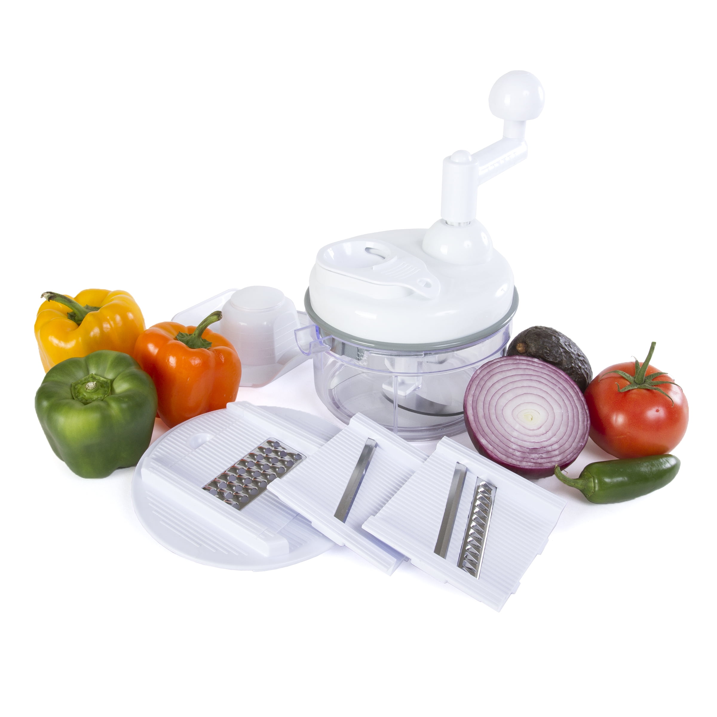 Chefdini Salsa Maker Vegetable Chopper Food Processor, White