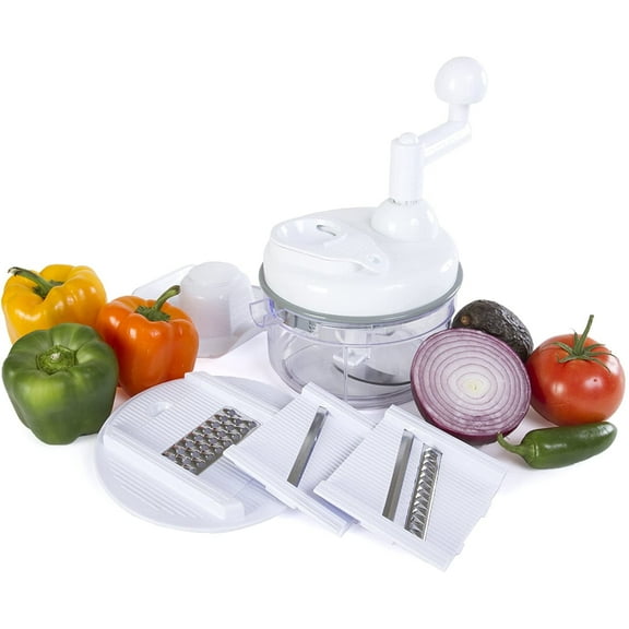 Kitchen + Home Miracle Chopper - 5 in 1 Manual Food Processor, Salsa Maker, Blender, Slicer, Shredder and Julienne