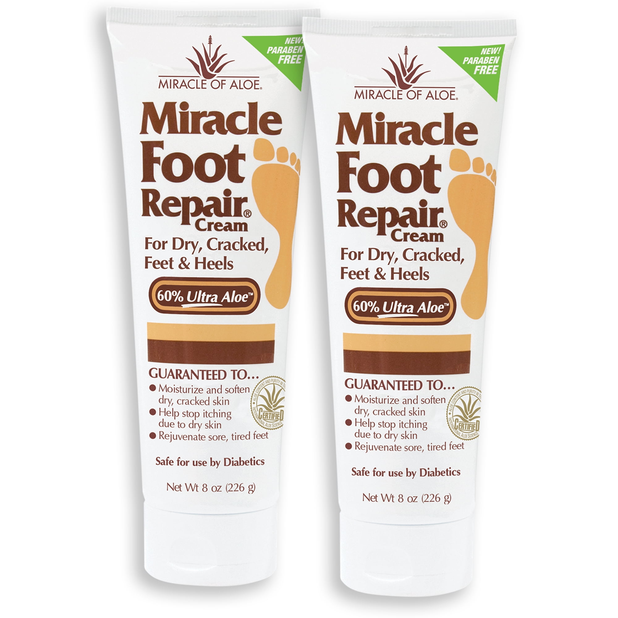 MIRACLE OF ALOE Miracle Foot Repair Cream (2) 8 oz.