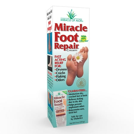 Miracle Foot Repair Cream from Miracle of Aloe, with 60% Ultra Aloe, As Seen On TV, 8 oz.