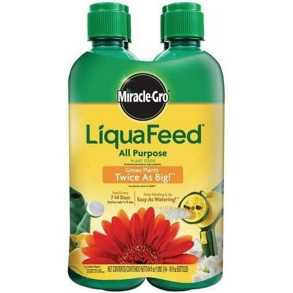Scotts LiquaFeed All Purpose Plant Food - 12-4-8 Liquid Fertilizer - 4 Count, 16 Oz
