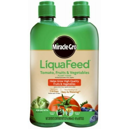 Miracle Gro 1004402 2-Pack of 16 oz Refill Bottles of LiquaFeed Tomato, Fruits & Vegetables Plant Food - Quantity of 4