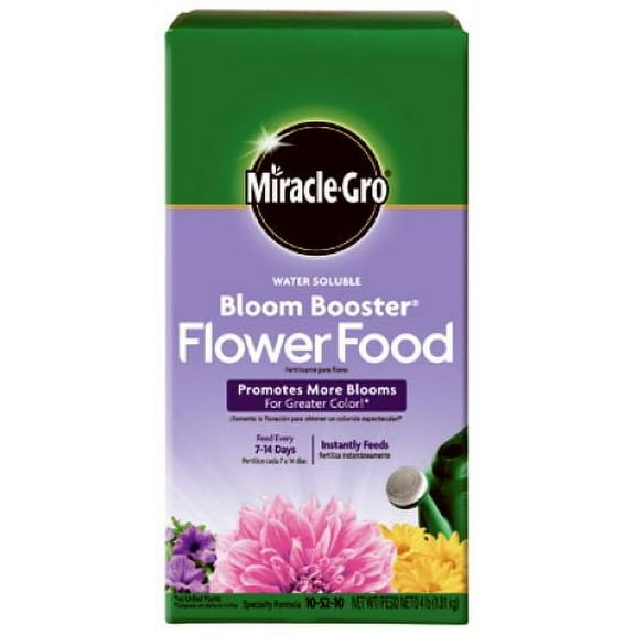 Miracle Gro 146002 4 LB Box of Water Soluble Bloom Booster Flower Food / Fertilizer - Quantity of 4