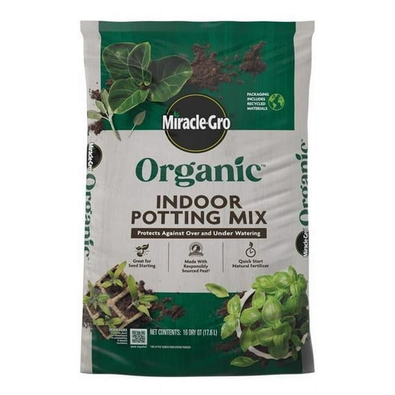 Miracle-Gro Organic Indoor Potting Mix, For Indoor Container Plants, 16 qt.