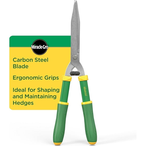 Miracle-Gro 21" Hedge Shears – Carbon Steel Blades, Comfort Grip