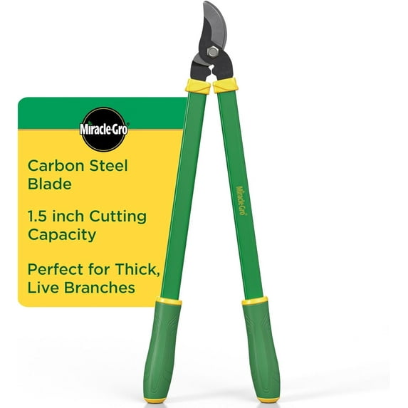 Miracle-Gro 24 in. Bypass Lopper, 1.5 in. Cutting Capacity, Carbon Steel Blade