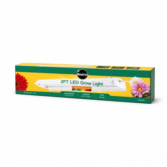 Miracle-Gro 2FT LED Grow Light, 2 ft, 23W, Selectable Spectrum, Linkable