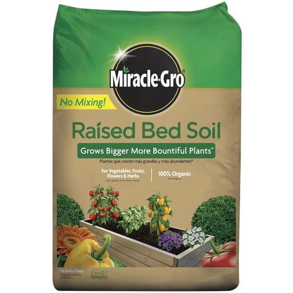 Miracle-Gro 7021806 25 lbs Organic All Purpose Raised Bed Soil