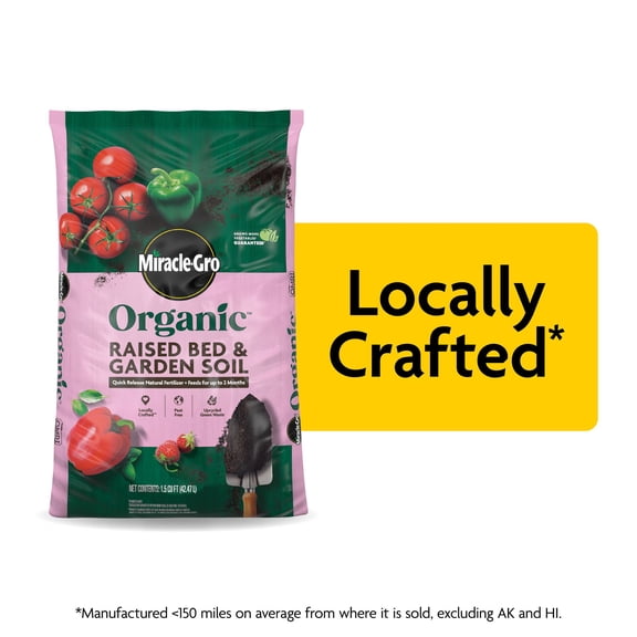 Miracle-Gro Organic Raised Bed & Garden Soil, 1.5 Cubic Feet