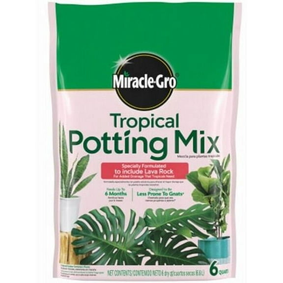 Miracle Gro 71276430 6-Quart Bag of Tropical Plant Potting Mix