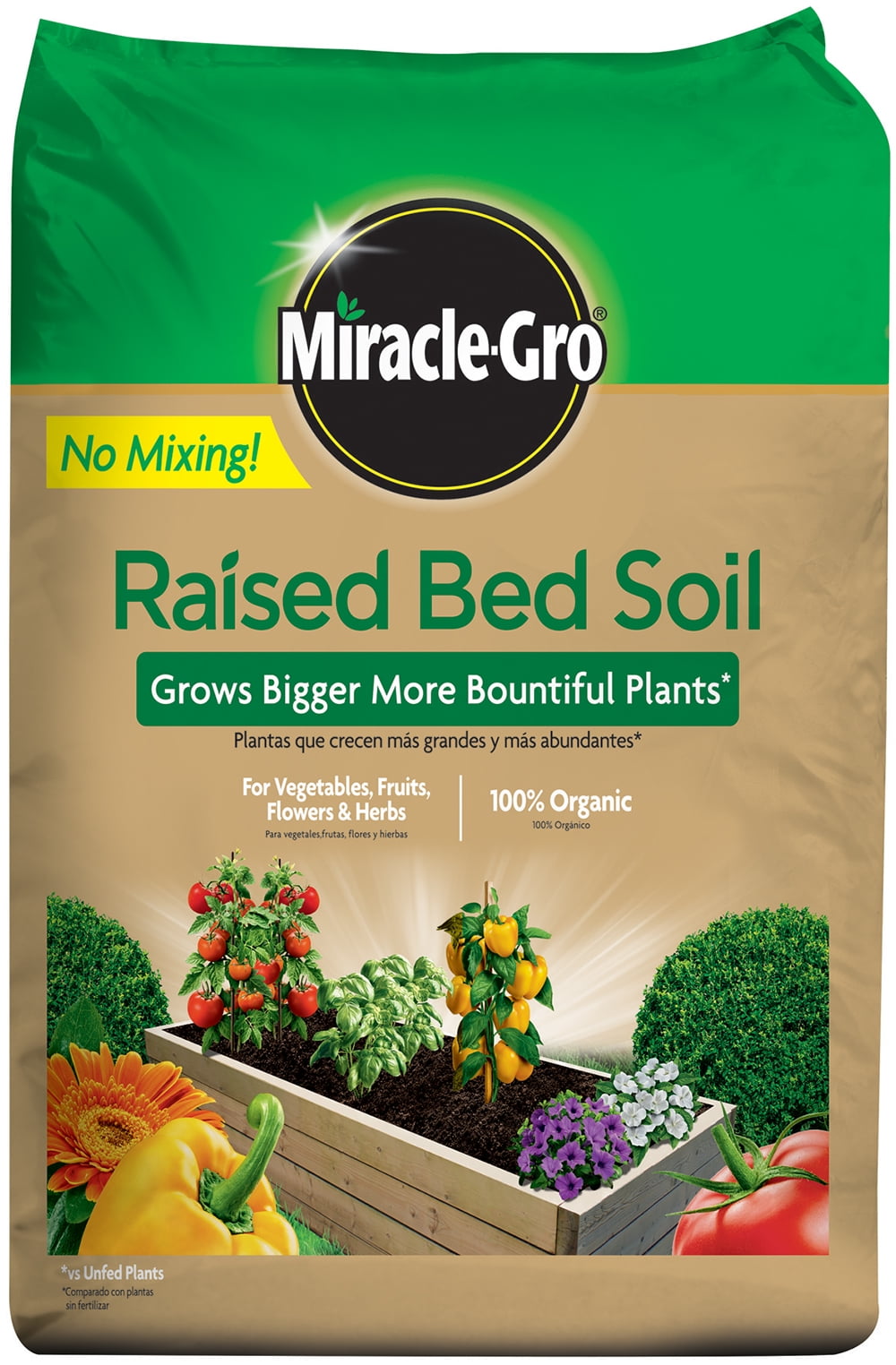 Miracle-Gro Raised Bed Soil for Vegetables, Fruits, Flowers & Herbs, 1.5 cu ft