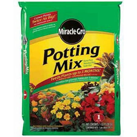 Miracle-Gro 75651301 Potting Soil Bag, 1 cu-ft Coverage Area Bag